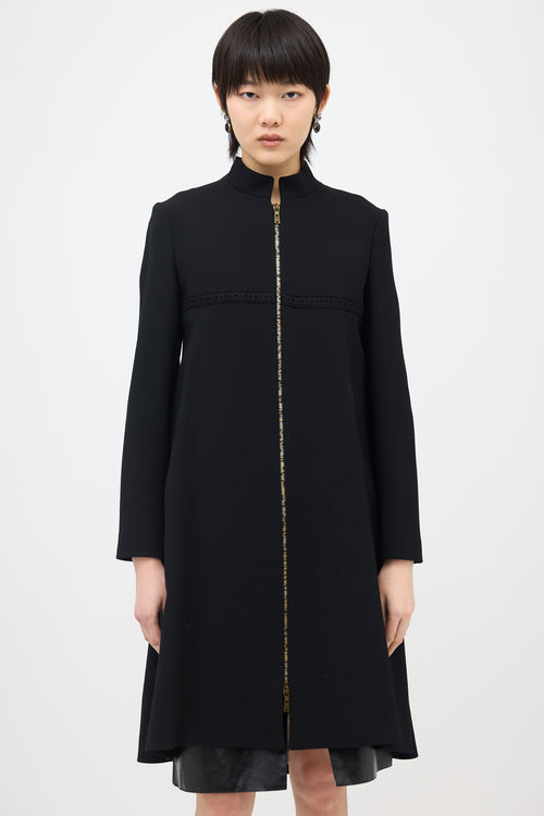 Saint Laurent 2008 Wool Brogue Coat Dress