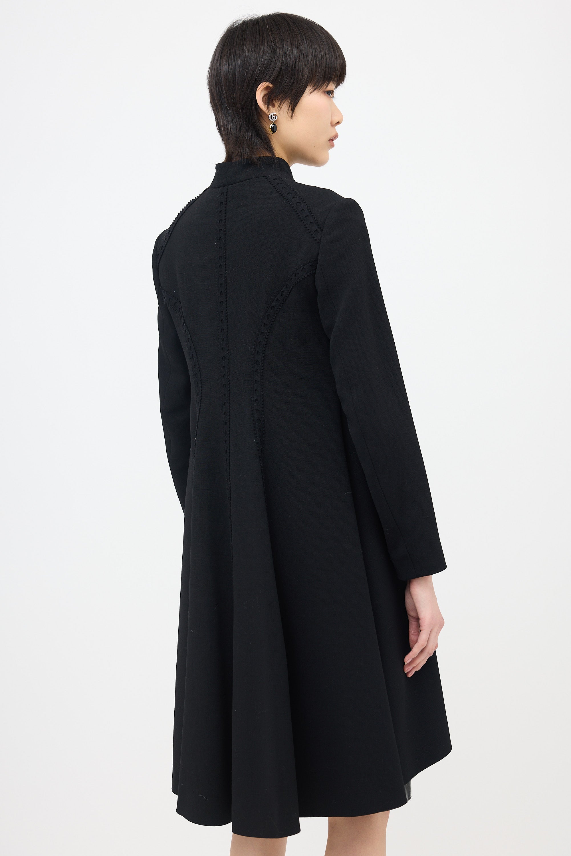 Saint Laurent 2008 Wool Brogue Coat Dress