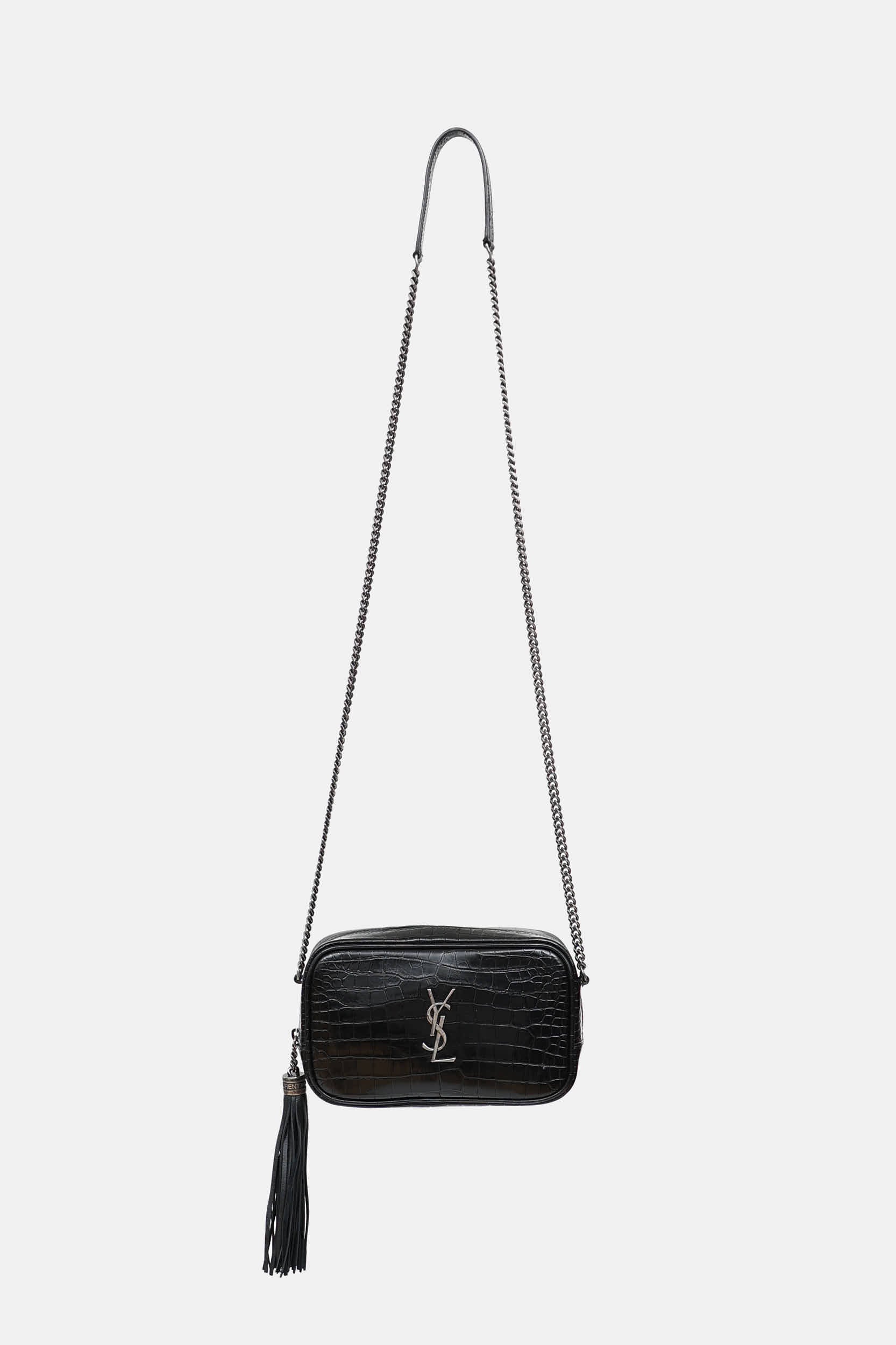 Saint Laurent Embossed Mini Lou Camera Bag