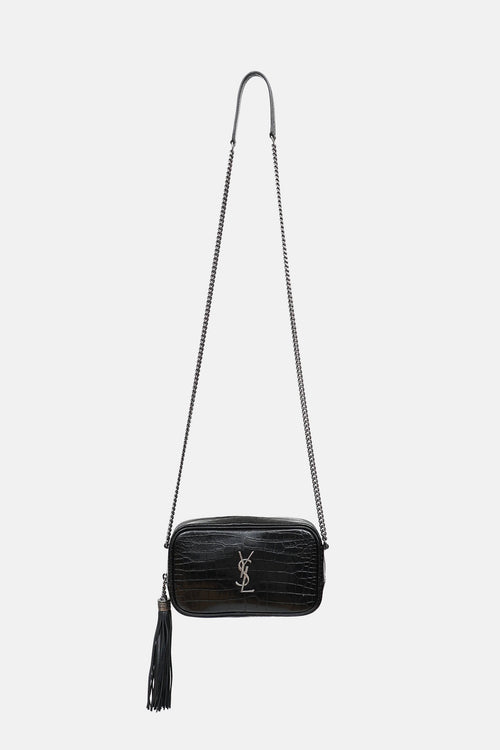 Saint Laurent Embossed Mini Lou Camera Bag