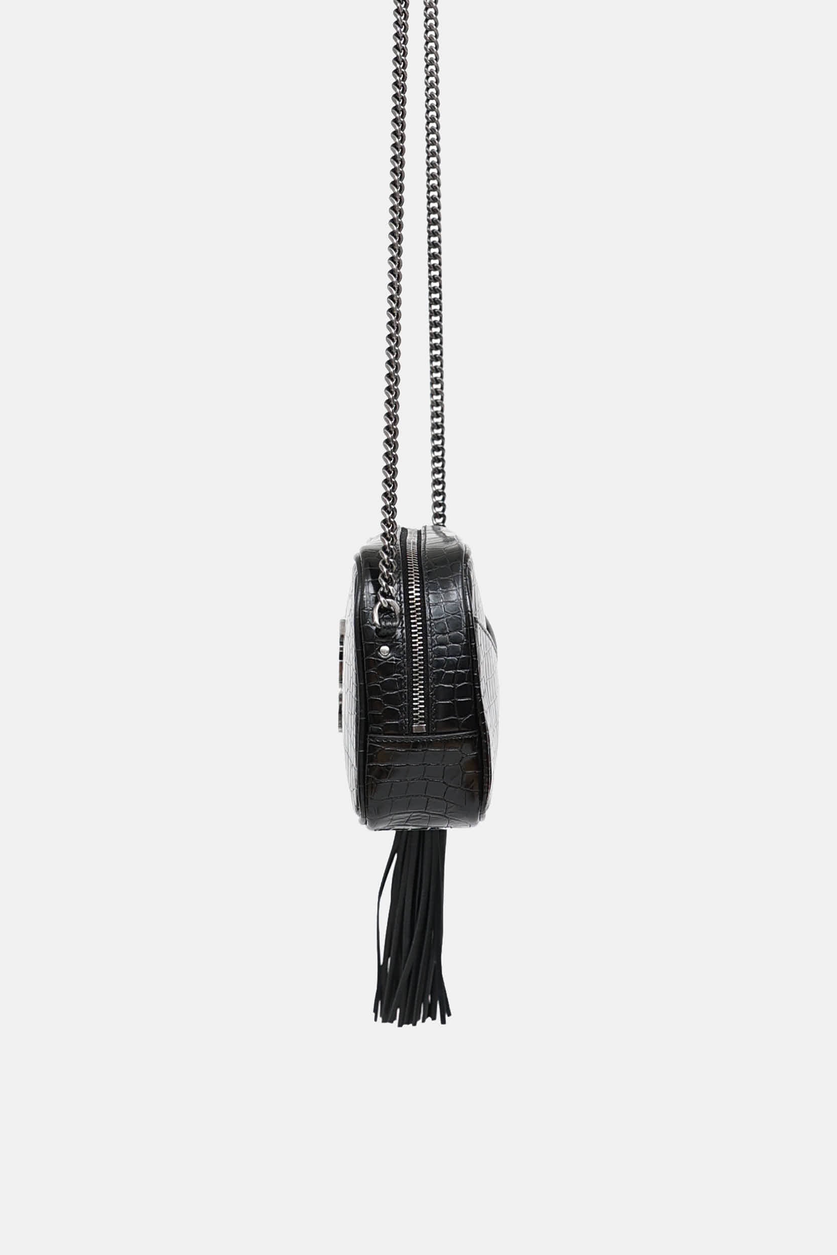 Saint Laurent Embossed Mini Lou Camera Bag