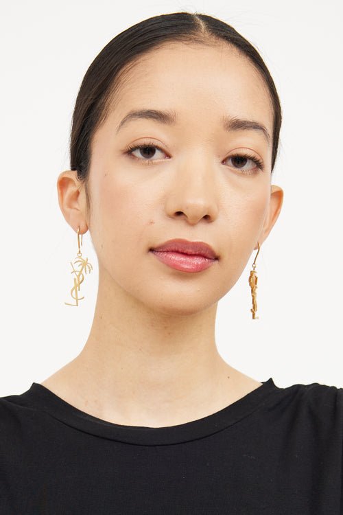 Saint Laurent YSL Palm Tree Earrings