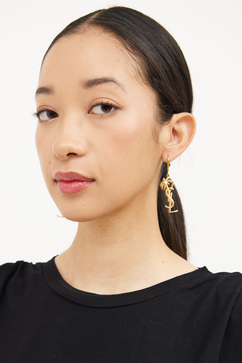Saint Laurent YSL Palm Tree Earrings