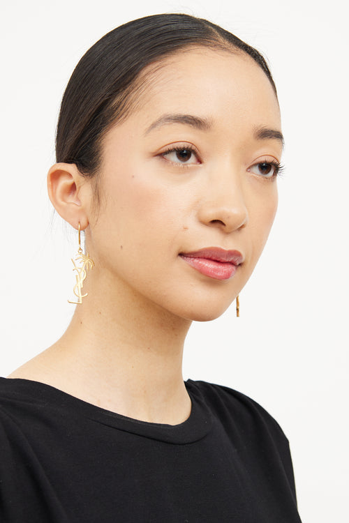 Saint Laurent YSL Palm Tree Earrings