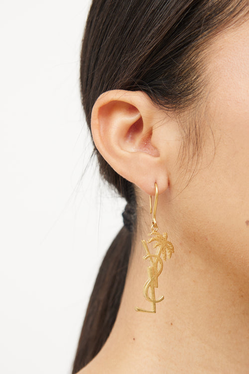 Saint Laurent YSL Palm Tree Earrings