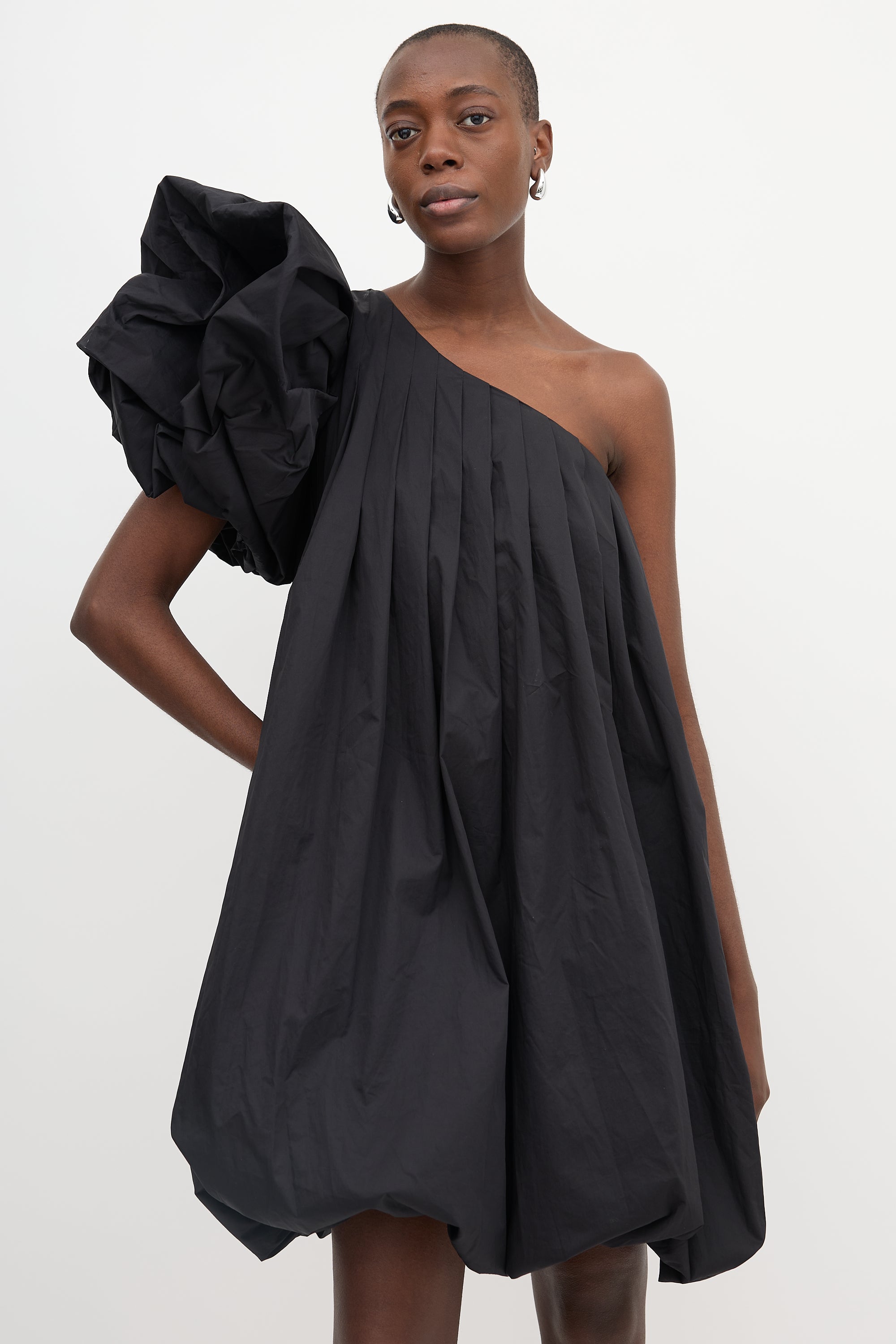 Yvon One Shoulder Bubble Hem Dress