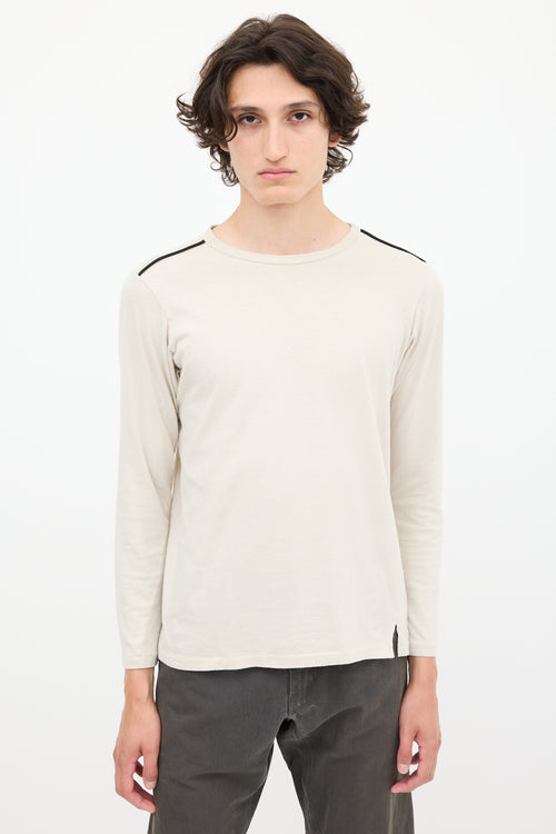 Y's Beige Cotton Long Sleeve Top