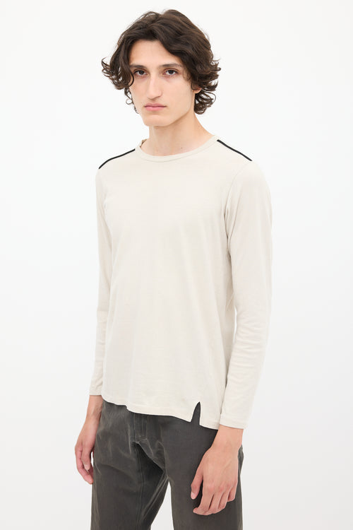 Y's Beige Cotton Long Sleeve Top