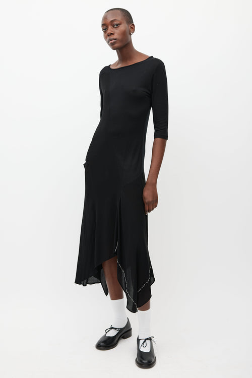 Y's Black & White Asymmetrical Dress