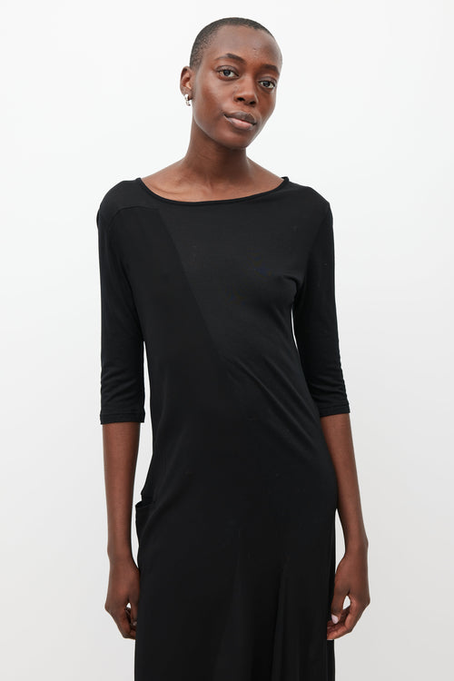 Y's Black & White Asymmetrical Dress