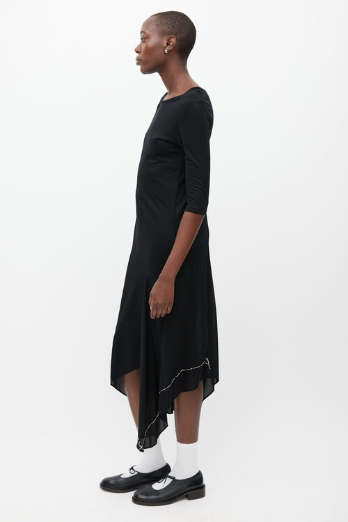 Y's Black & White Asymmetrical Dress