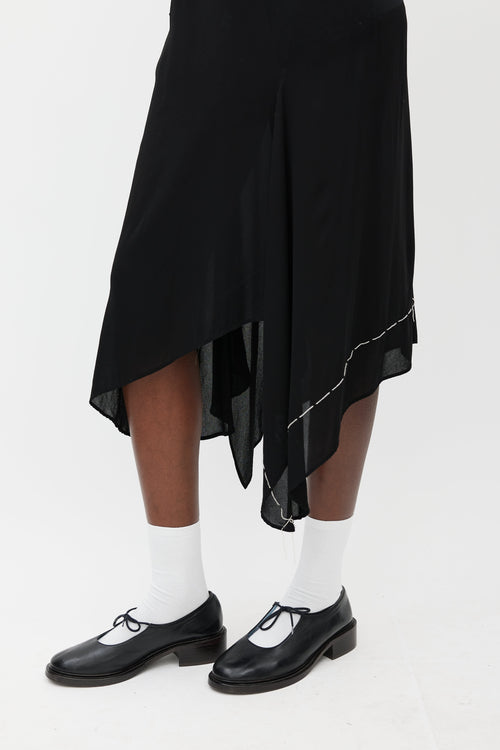 Y's Black & White Asymmetrical Dress