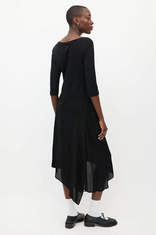 Y's Black & White Asymmetrical Dress