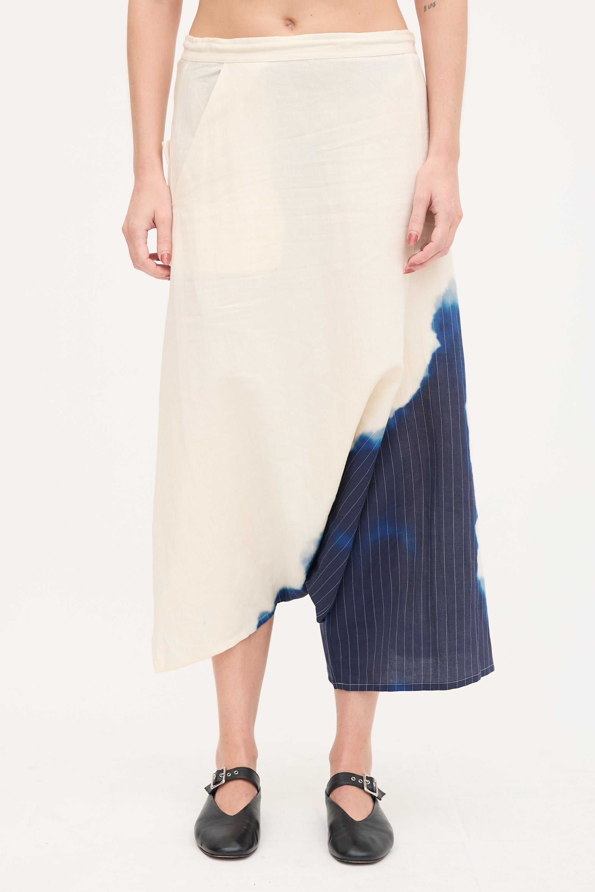 Y's Linen Asymmetric Cropped Trouser