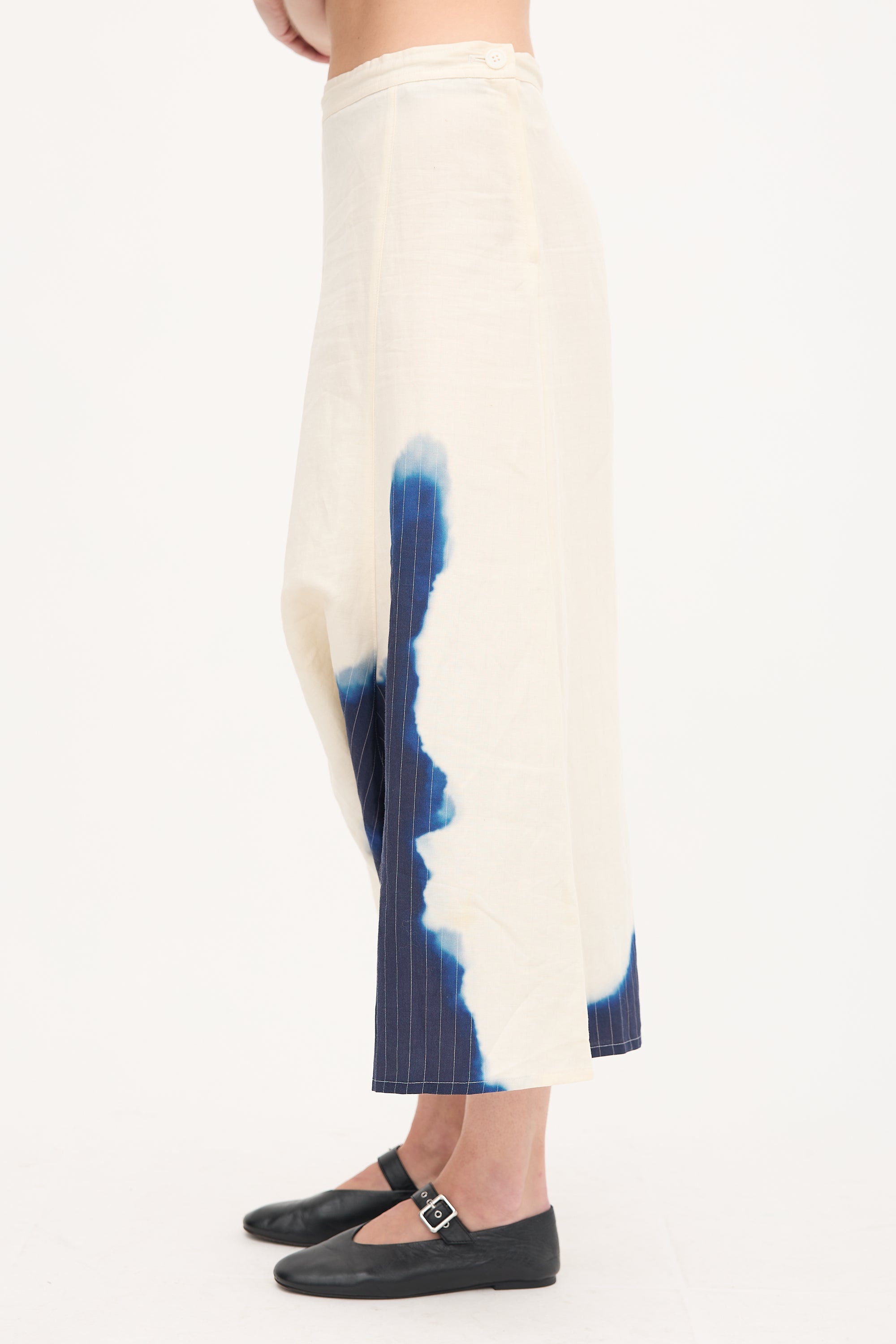 Y's Linen Asymmetric Cropped Trouser