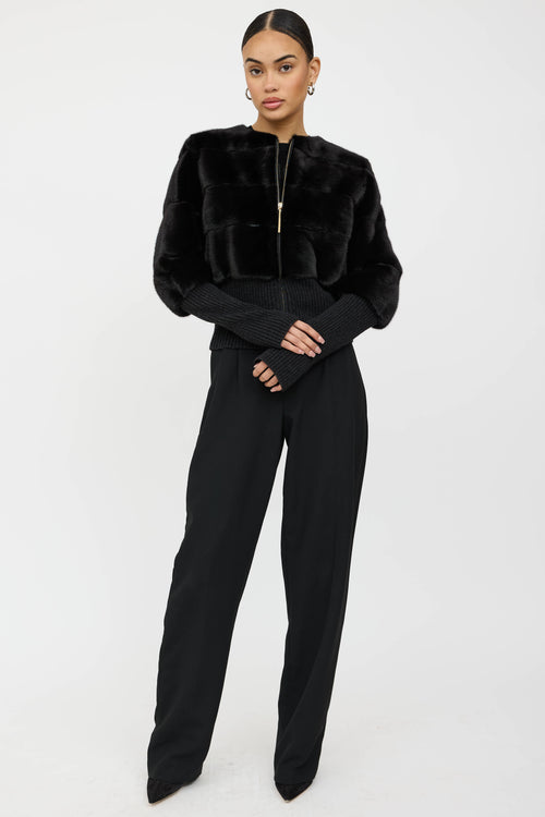 Yves Salomon Fur Panelled Bomber Jacket