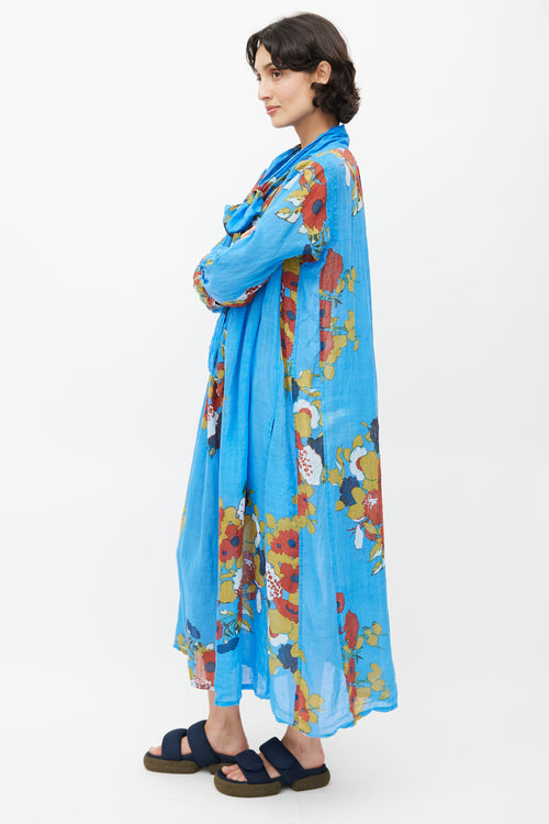 Yvonne S Blue & Multi Floral Dress