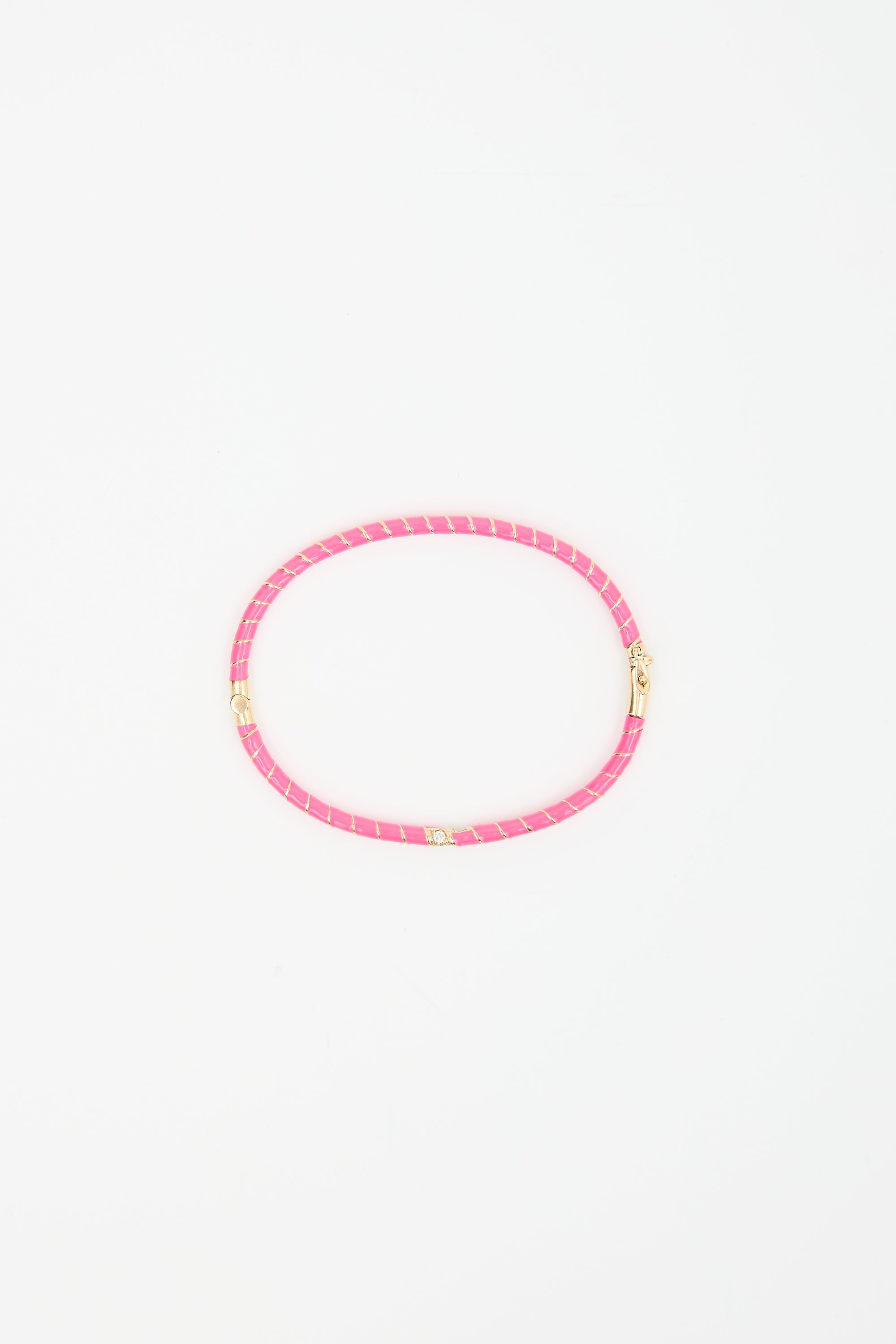 Yvonne Leon 9K Enamelled Gold & Diamond Bangle