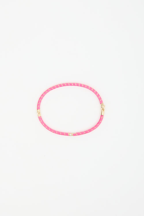 Yvonne Leon 9K Enamelled Gold & Diamond Bangle