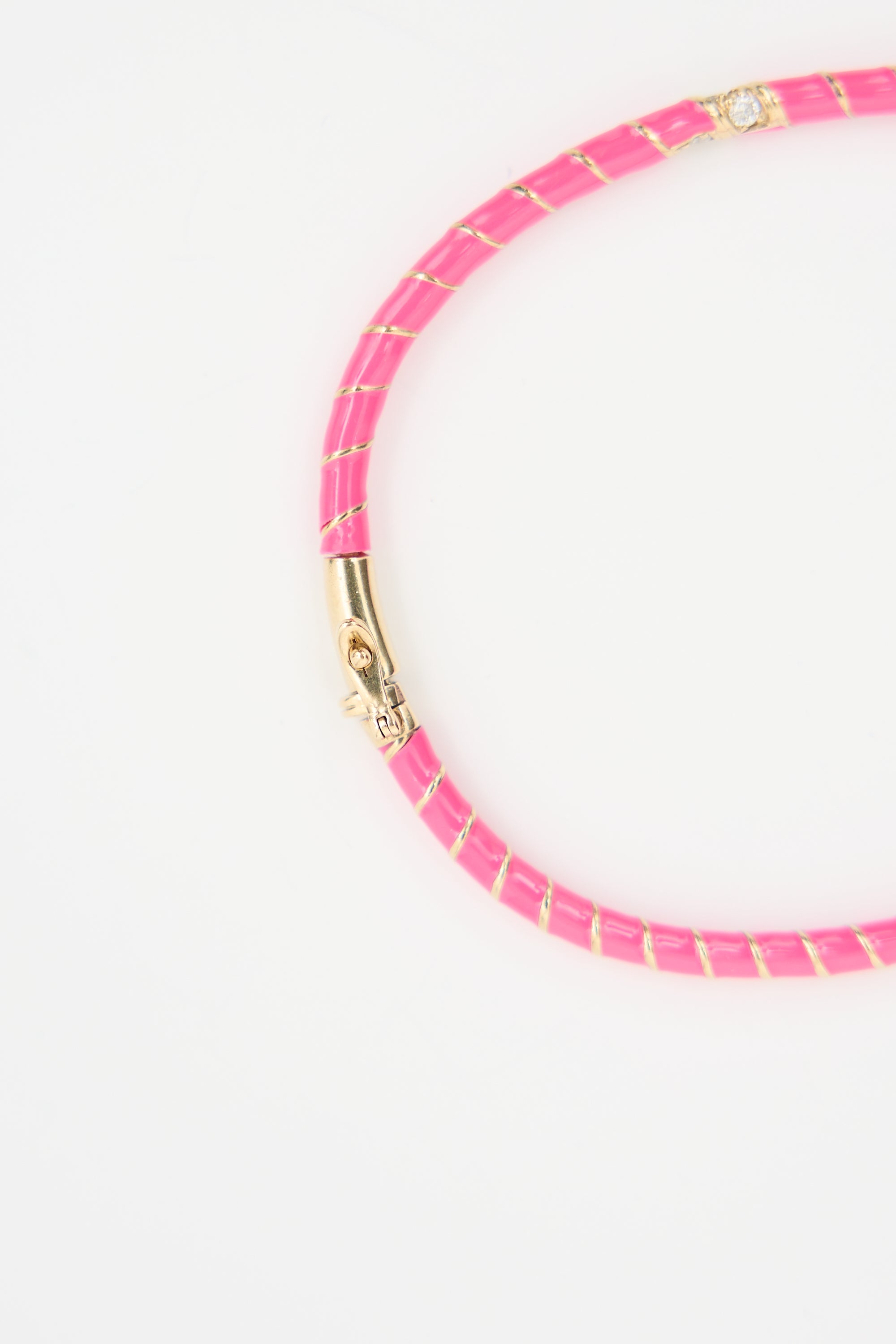 Yvonne Leon 9K Enamelled Gold & Diamond Bangle
