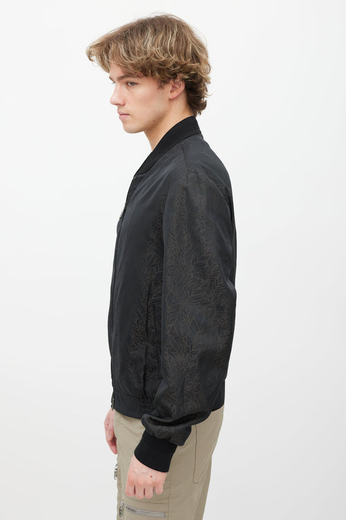 Zegna Black & Brown Abstract Bomber Jacket