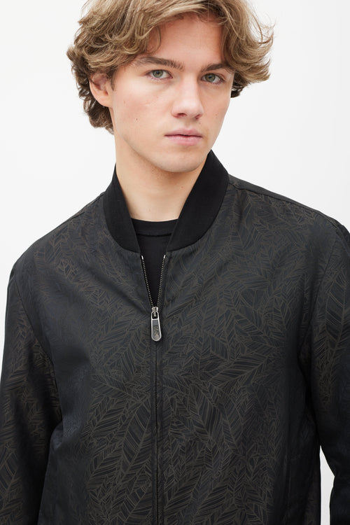 Zegna Black & Brown Abstract Bomber Jacket