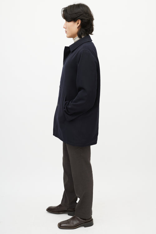 Zegna Black Cashmere & Nylon Reversible Jacket