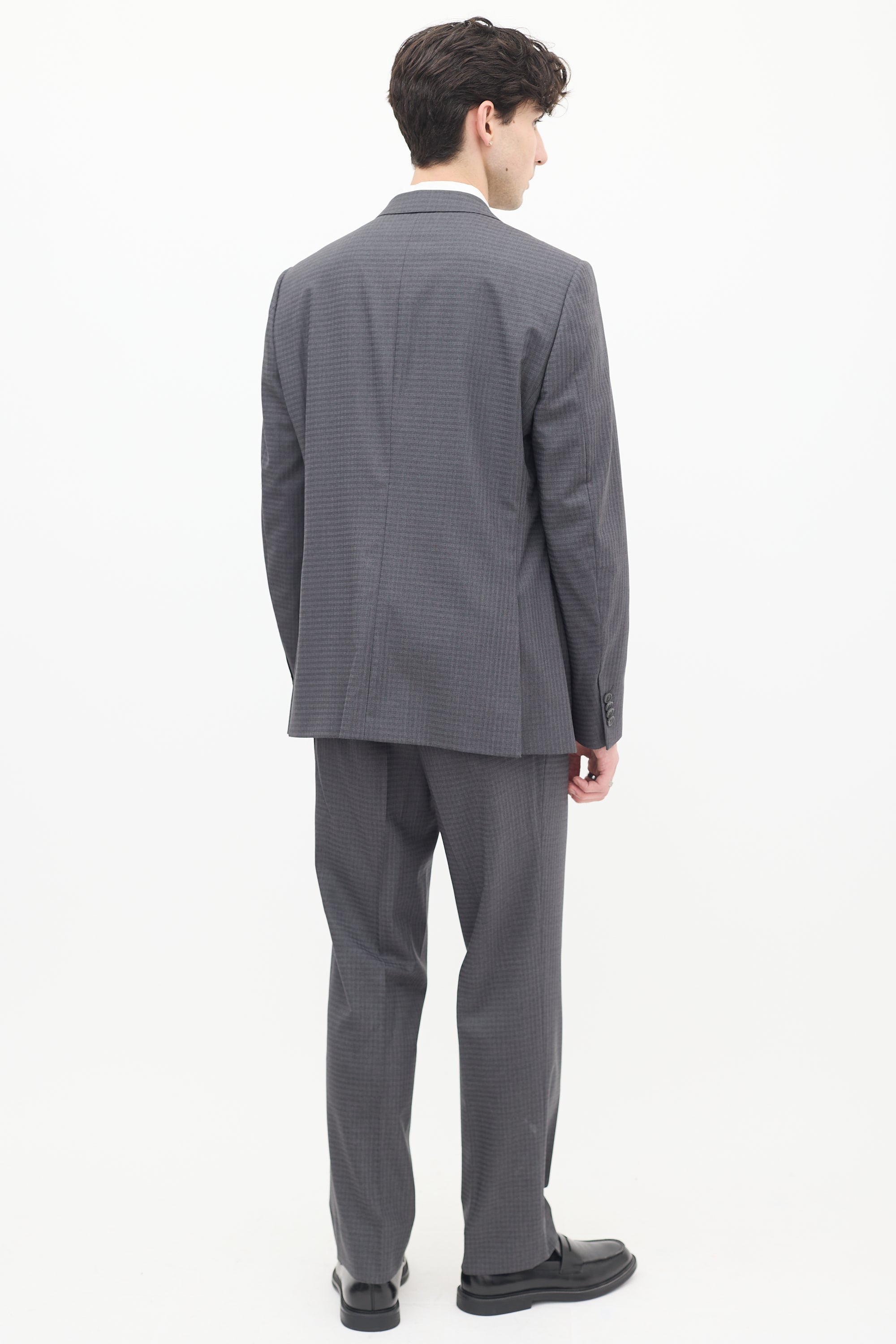 Zegna Grey Checkered Blazer