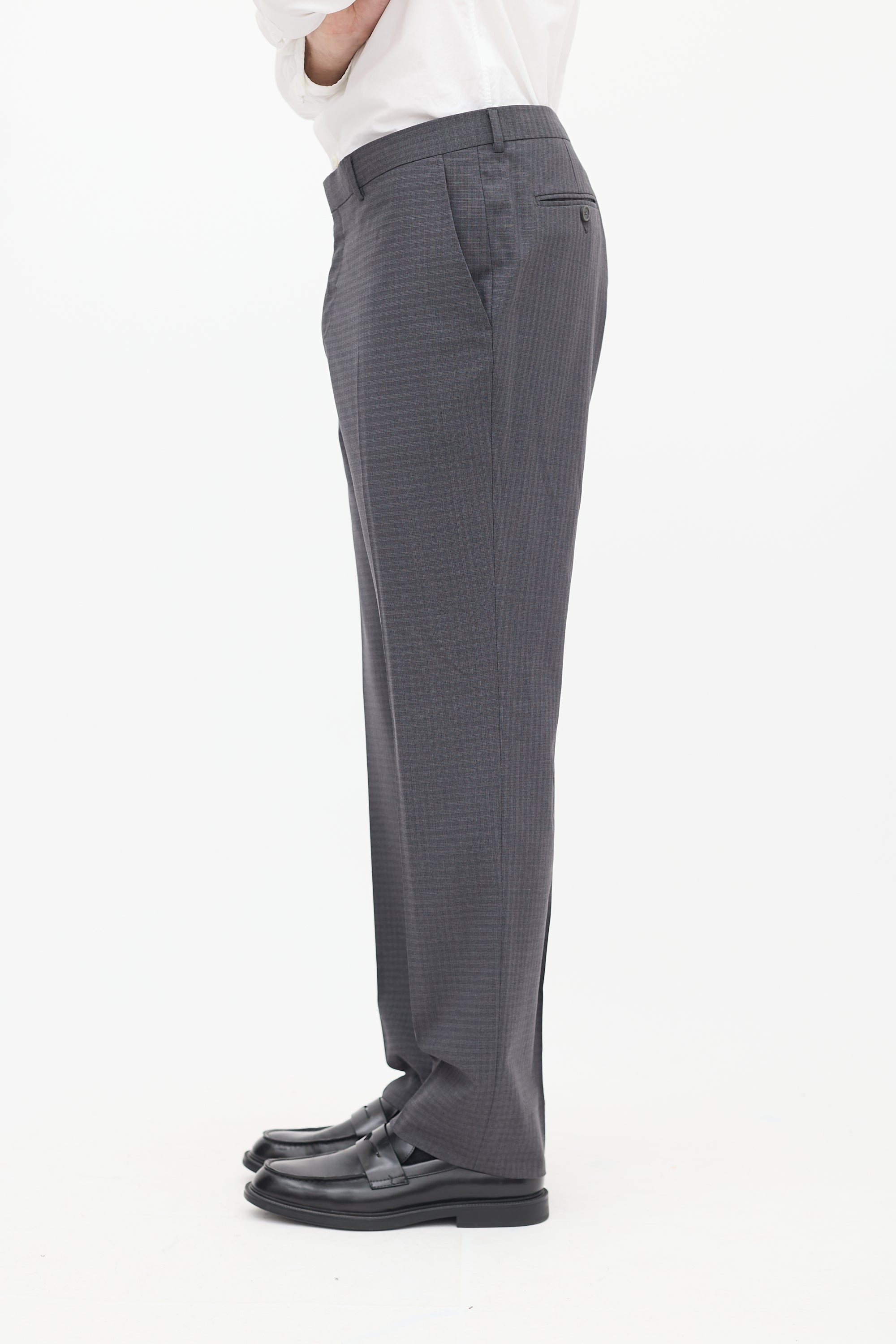 Zegna Grey Checkered Trouser