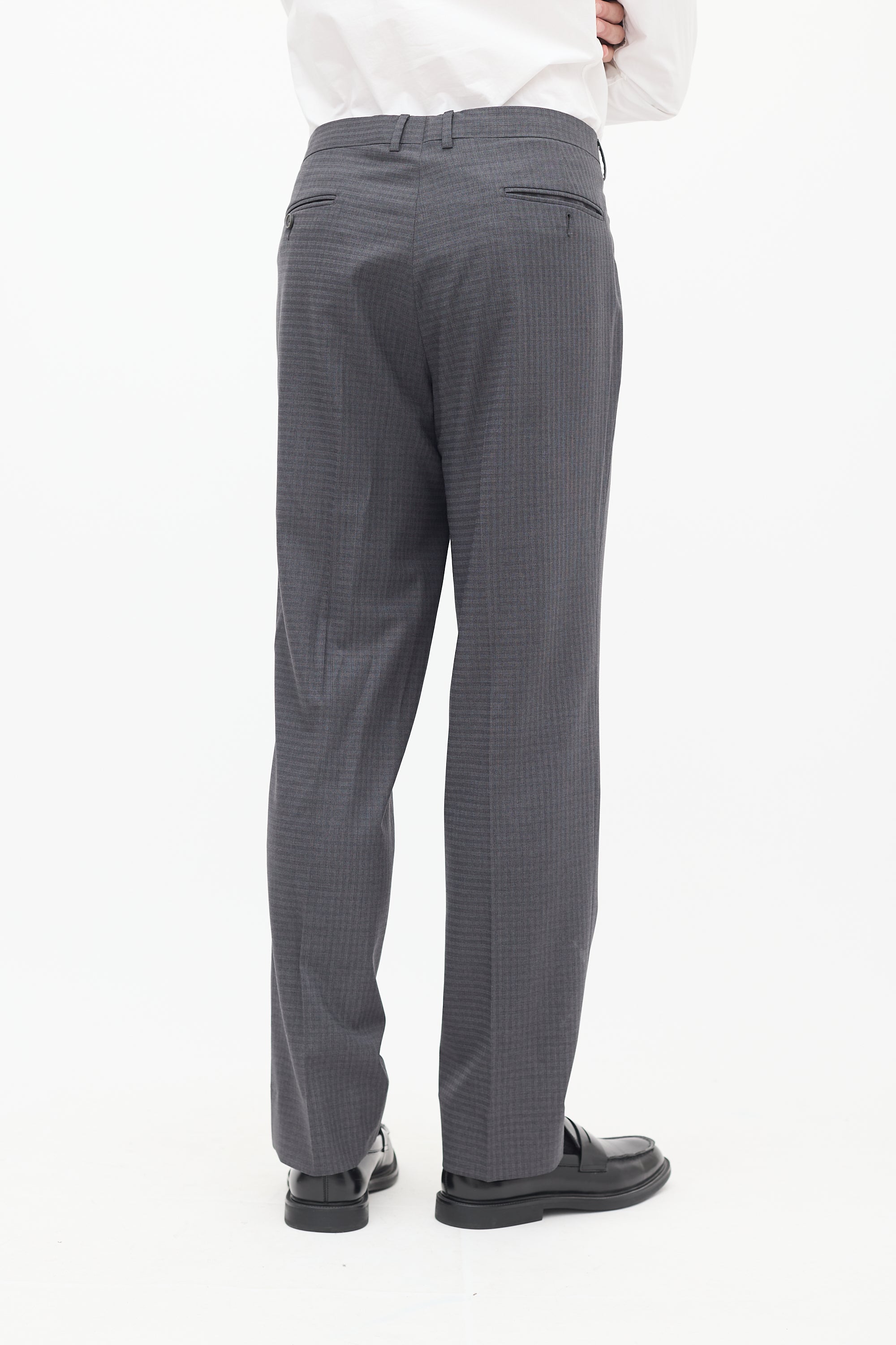 Zegna Grey Checkered Trouser