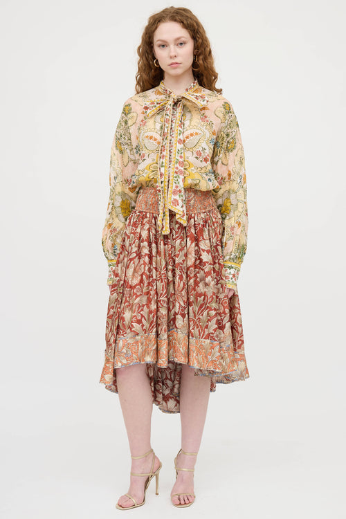 Zimmermann Paisley Bow Button Up Top