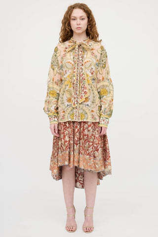 Zimmermann Floral Asymmetrical Skirt
