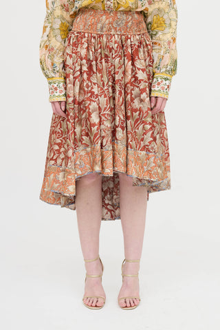 Zimmermann Floral Asymmetrical Skirt