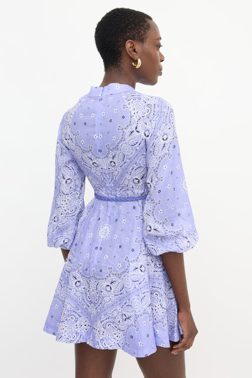 Zimmermann Linen Printed Violet Dress