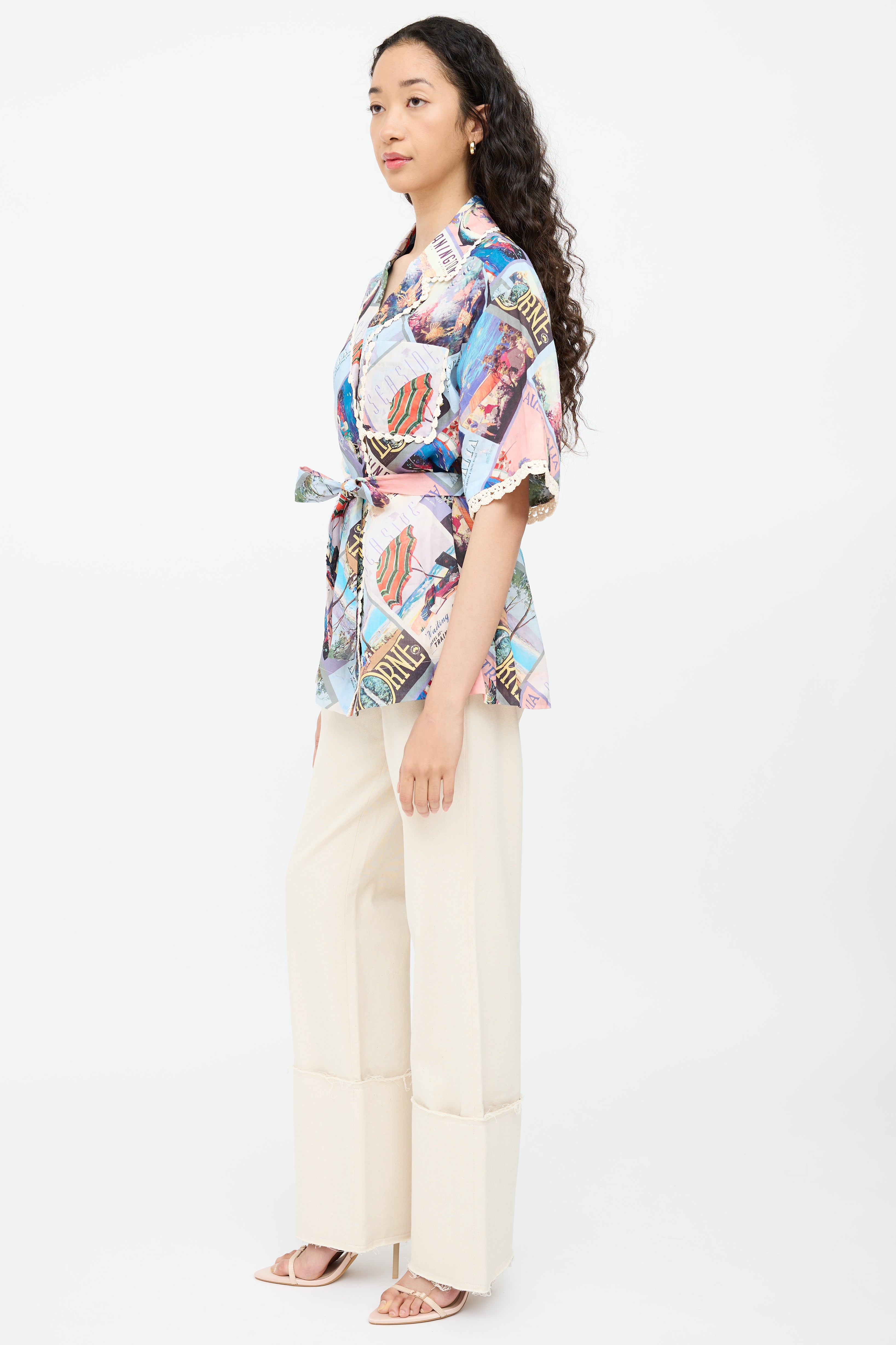ZimmermannBlue & Multicolour Postcard Top