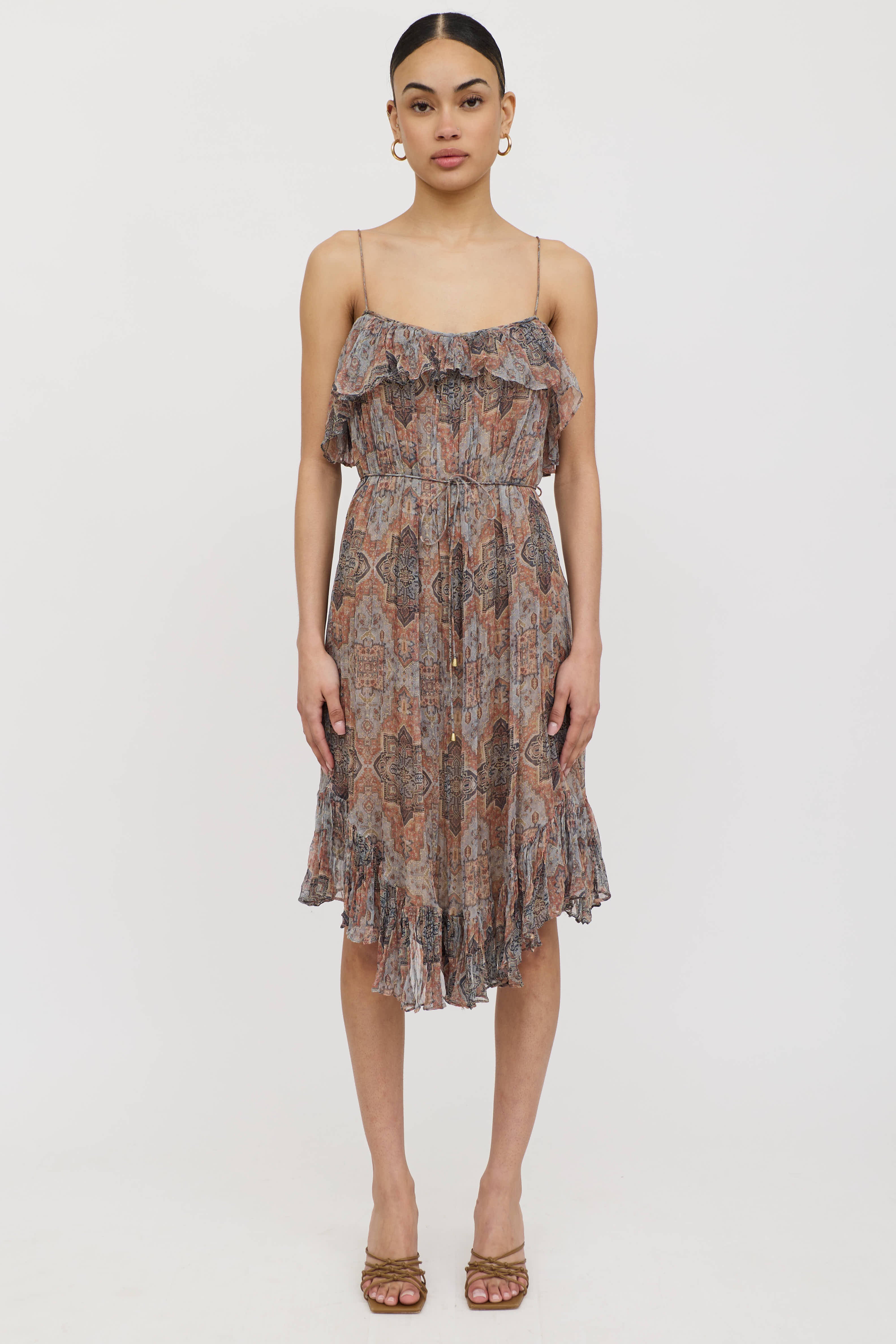 Zimmermann Silk Paisley Gathered Dress