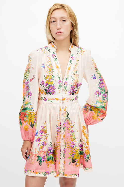 Zimmermann Beige & Multicolour Floral Tropicana Dress