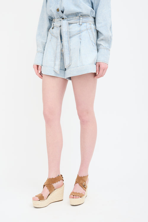 Zimmermann Chambray Cuffed Shorts