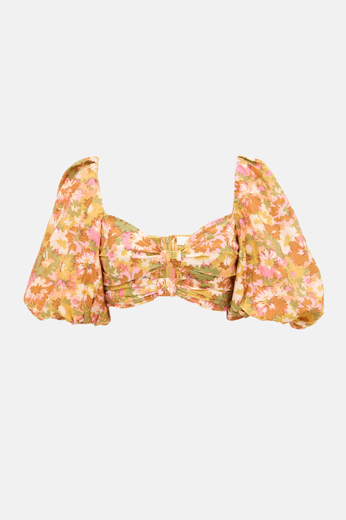 Zimmermann Floral Violet Cropped Top