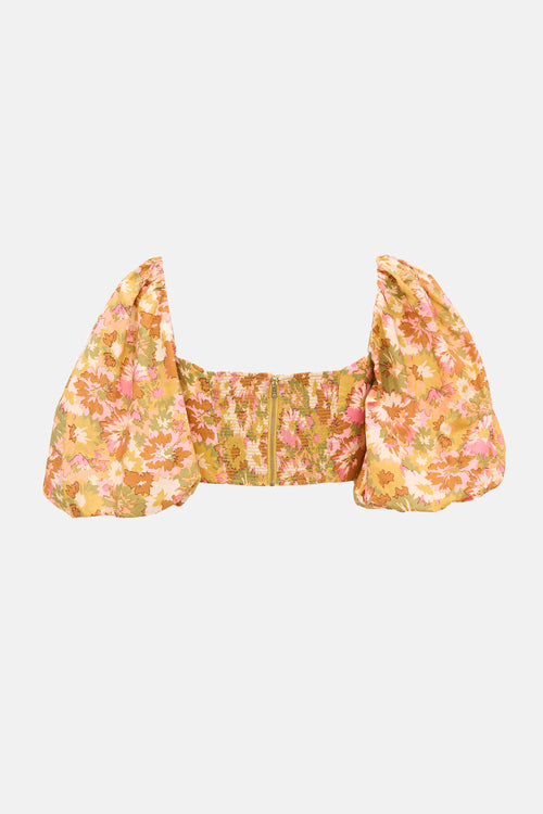 Zimmermann Floral Violet Cropped Top