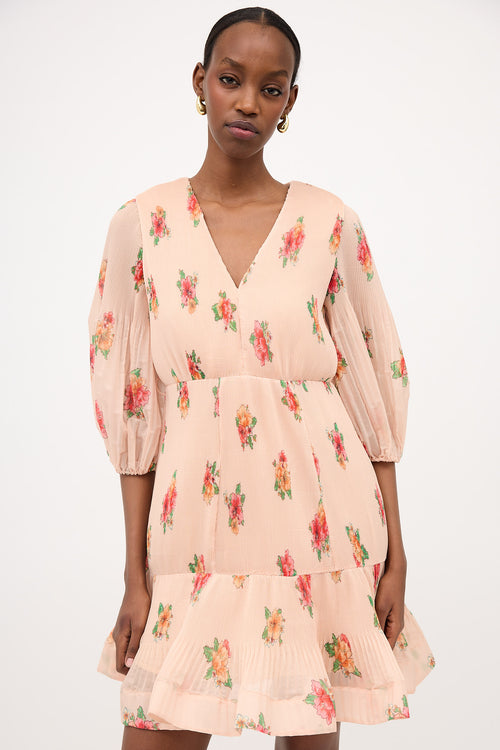 Zimmermann Floral Accordion Pleat Dress