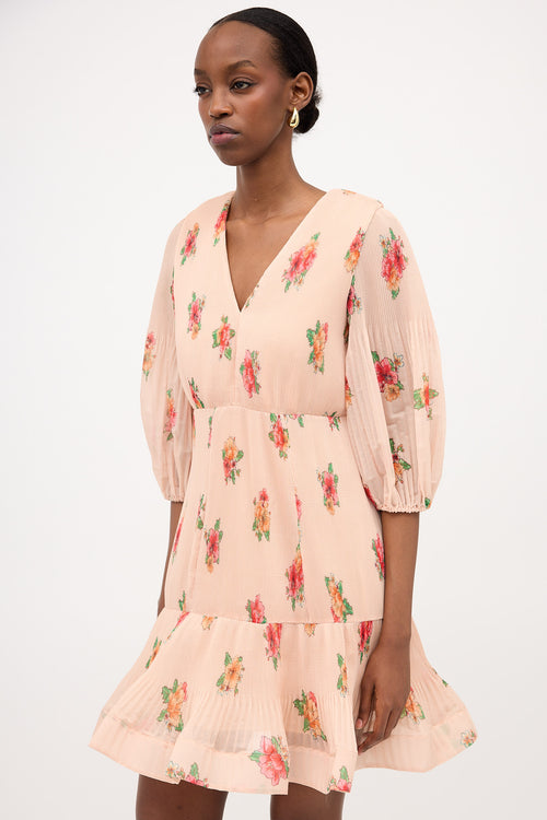 Zimmermann Floral Accordion Pleat Dress