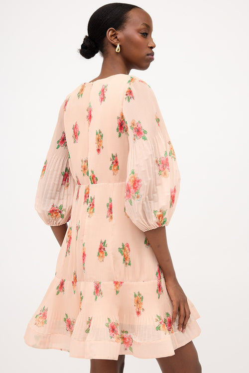 Zimmermann Floral Accordion Pleat Dress
