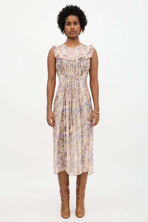 Zimmermann Floral Stranded Bib Dress