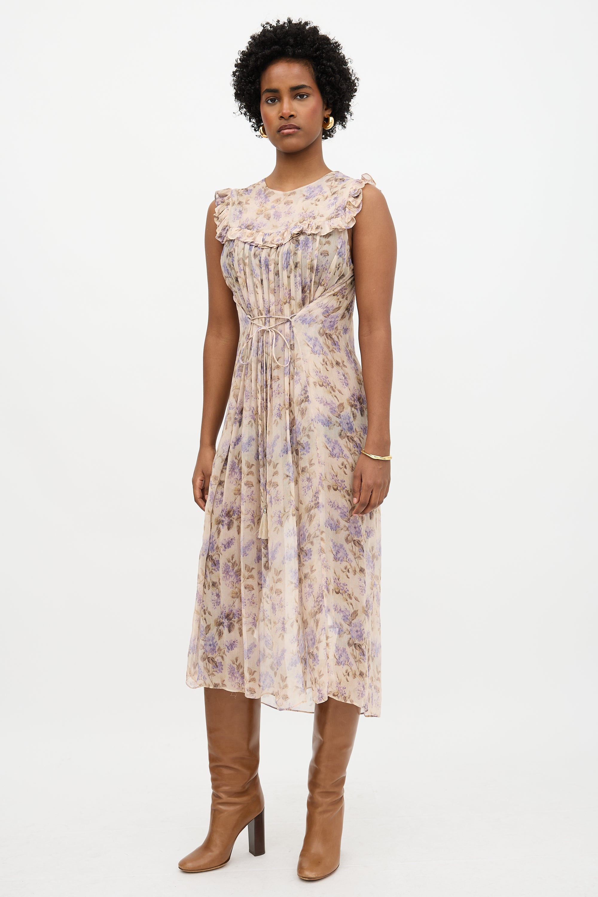 Zimmermann Floral Stranded Bib Dress