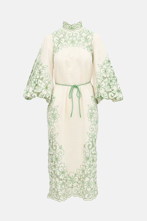 Zimmermann Linen Floral Teddy Dress