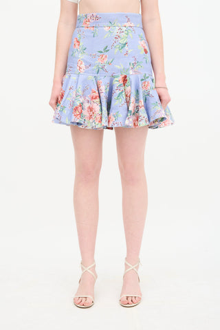 Zimmermann Linen Bellitude Floral Skirt