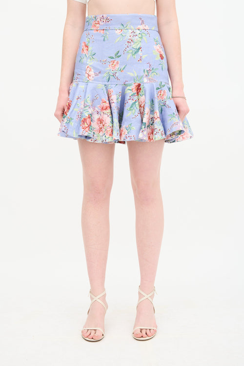 Zimmermann Linen Bellitude Floral Skirt
