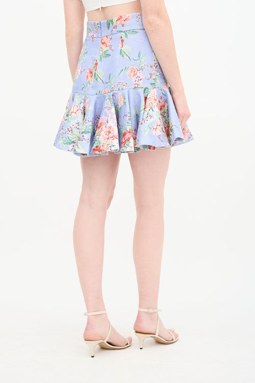 Zimmermann Linen Bellitude Floral Skirt