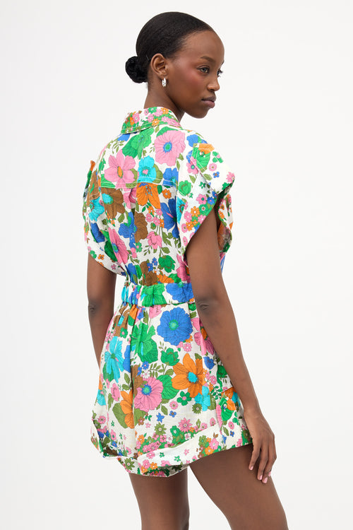 Zimmermann Linen Floral Riders Romper